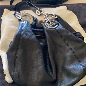 Michael Kors Black Bag Purse Hobo Gold Chain